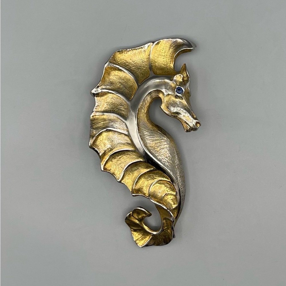 Christopher Ross Seahorse Belt Buckle 1991, 24k Gold Plated,Vintage, RARE